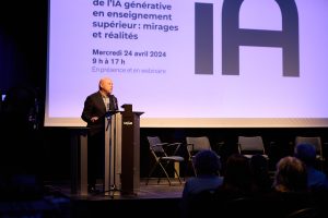 Allocution du recteur de l’UQAM, Stéphane Pallage, suivi de la conférence d’ouverture «L’IA générative en enseignement: des pistes de réflexion»